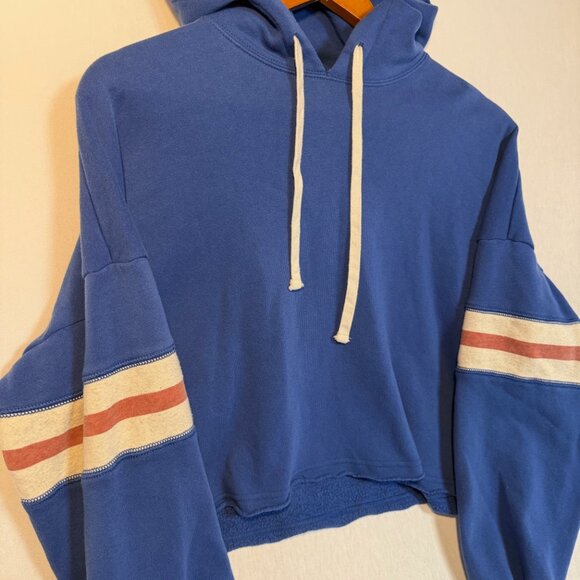 American Eagle Cropped Sweatshirt Womens XS Cotton Blend Blue Casual Top - Picture 4 of 9